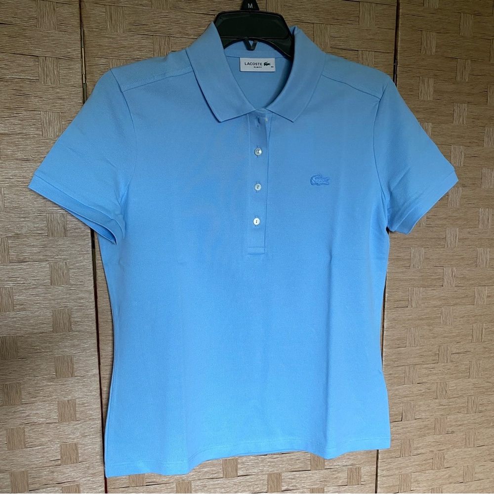 NWT Lacoste x Bandier Women’s Slim Fit Pique Polo Size 40 (US 8, M)